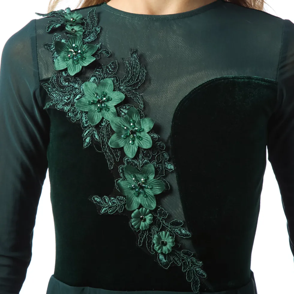 Alexandra Youth Velvet Long Sleeve Skirted Leotard