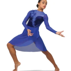 Alexandra Youth Velvet Long Sleeve Skirted Leotard
