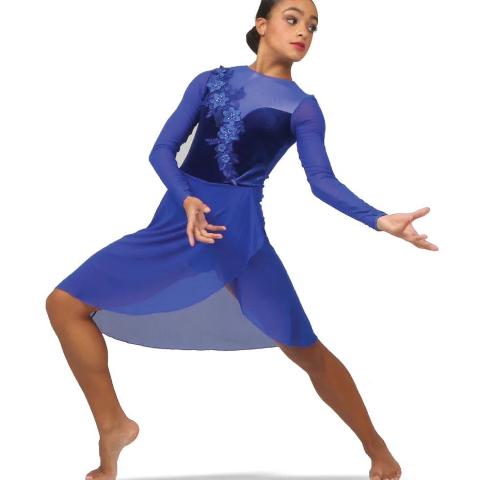 Alexandra Youth Velvet Long Sleeve Skirted Leotard