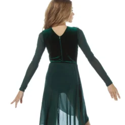 Alexandra Youth Velvet Long Sleeve Skirted Leotard