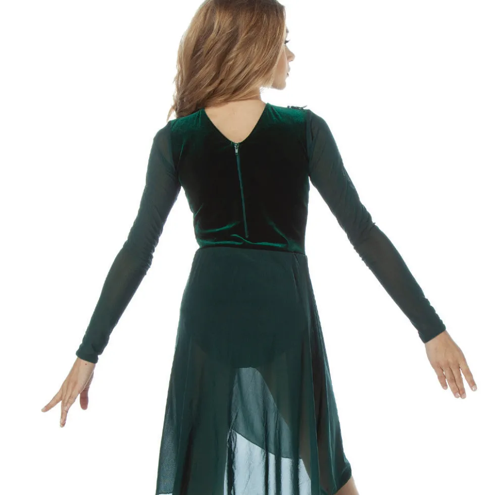 Alexandra Youth Velvet Long Sleeve Skirted Leotard