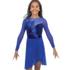 Alexandra Youth Velvet Long Sleeve Skirted Leotard