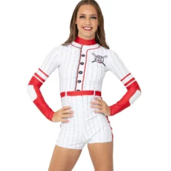 Baseball Strike Out Pin Stripe Biketard