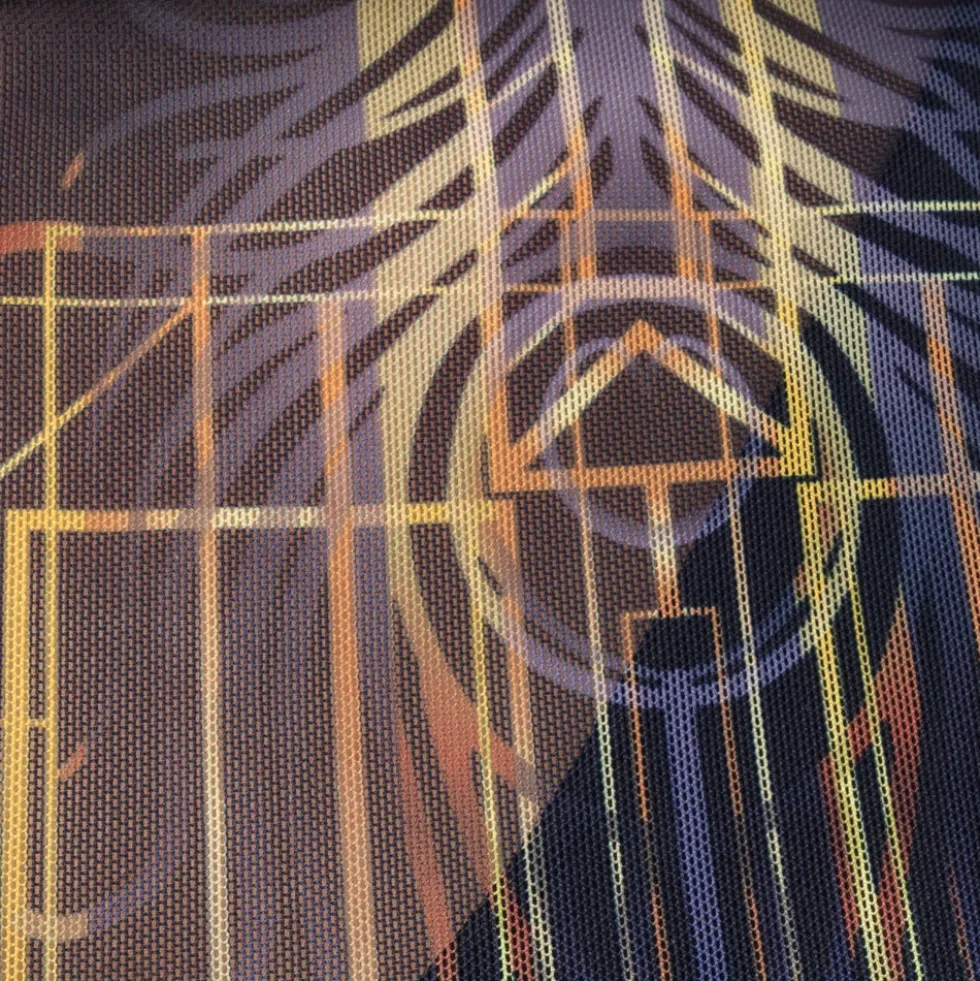 Deco Vertical Lines Mesh Unitard