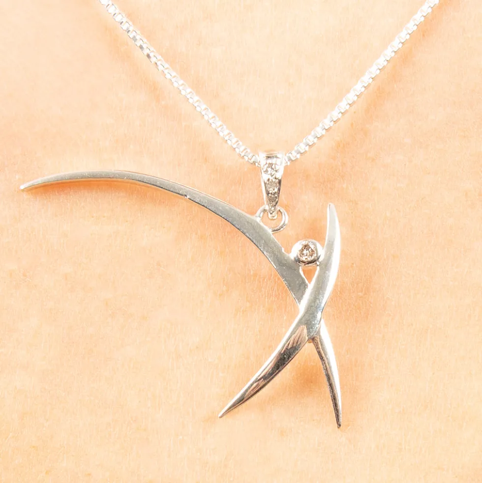 Diamond JFK Pendant with 18" necklace