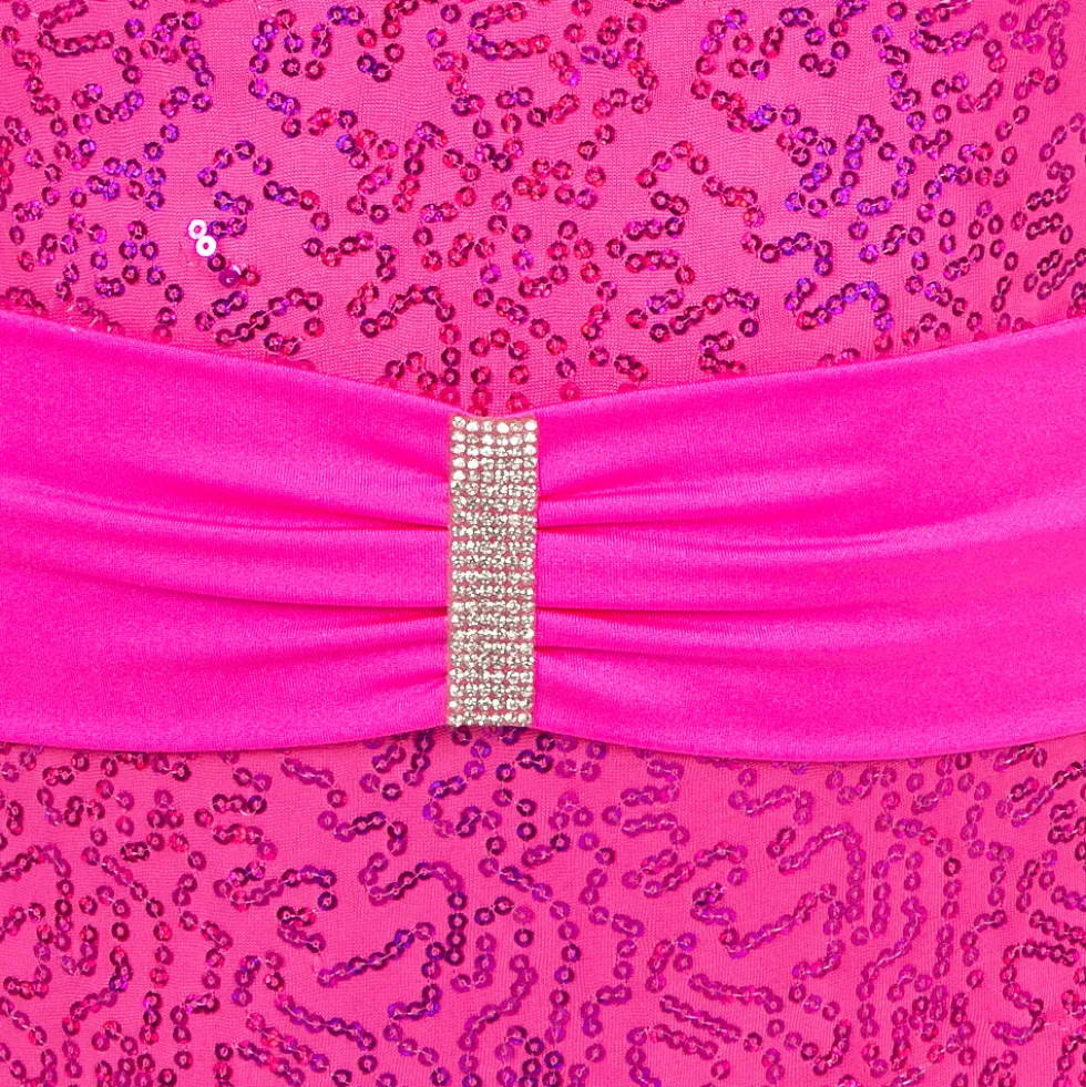 Fancy Ruffle Sleeve Sequin Leotard