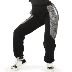 Fishnet Mesh Panel Joggers