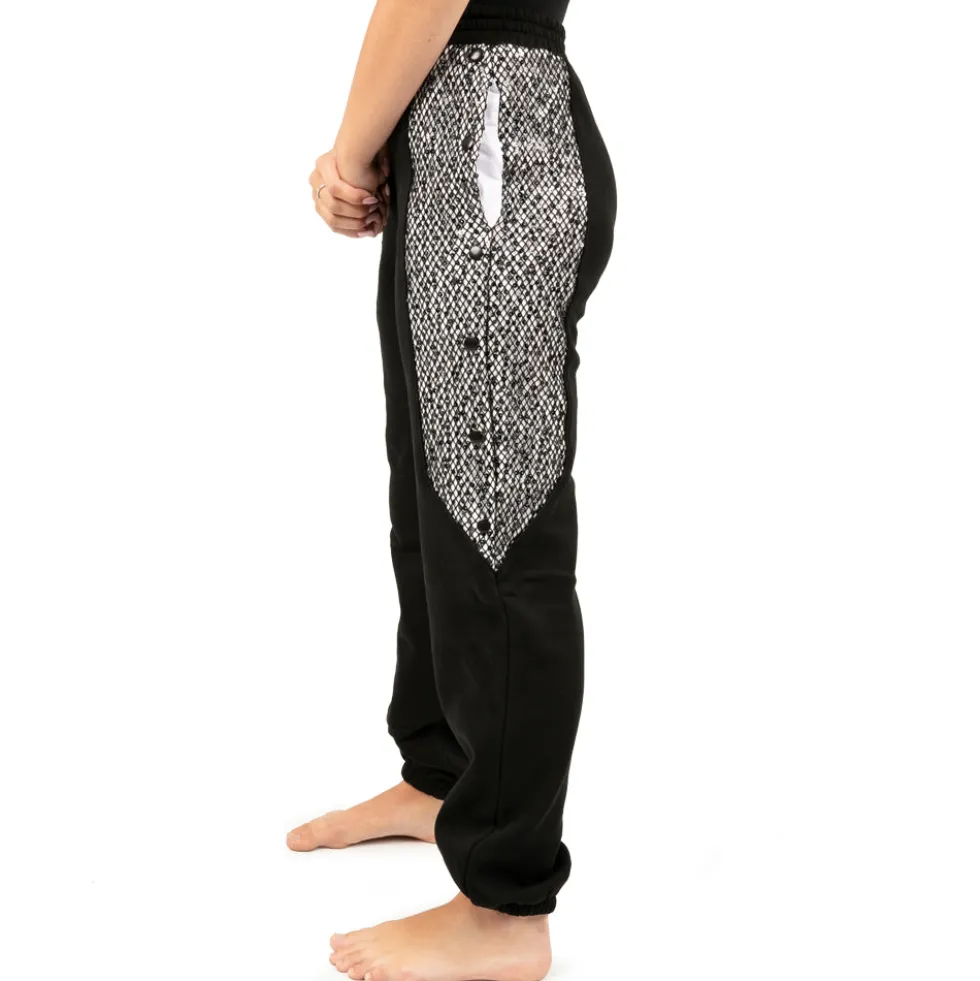 Fishnet Mesh Panel Joggers