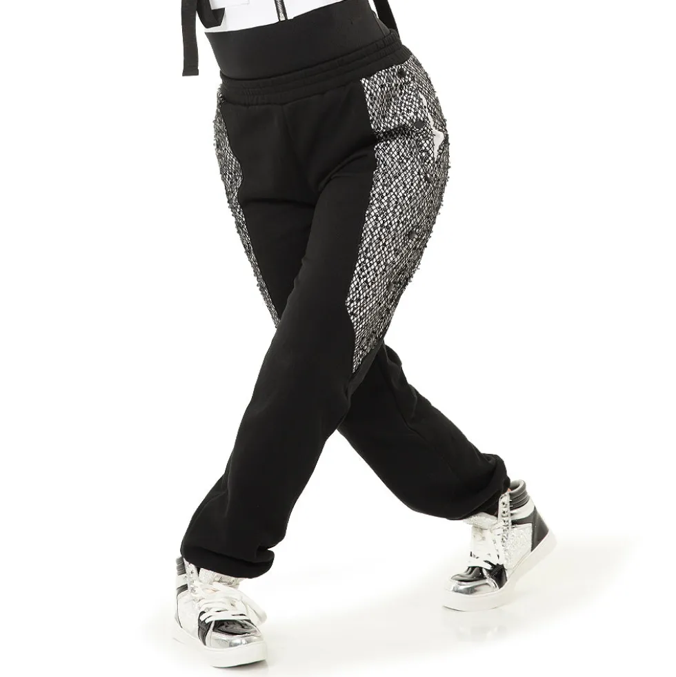Fishnet Mesh Panel Joggers