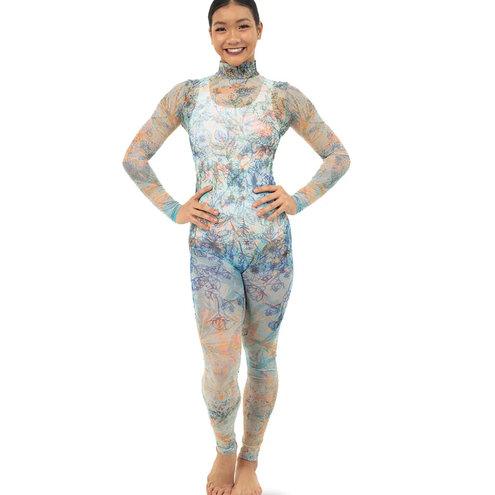 Floral Mesh Unitard