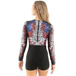 Floral Sequin Biketard