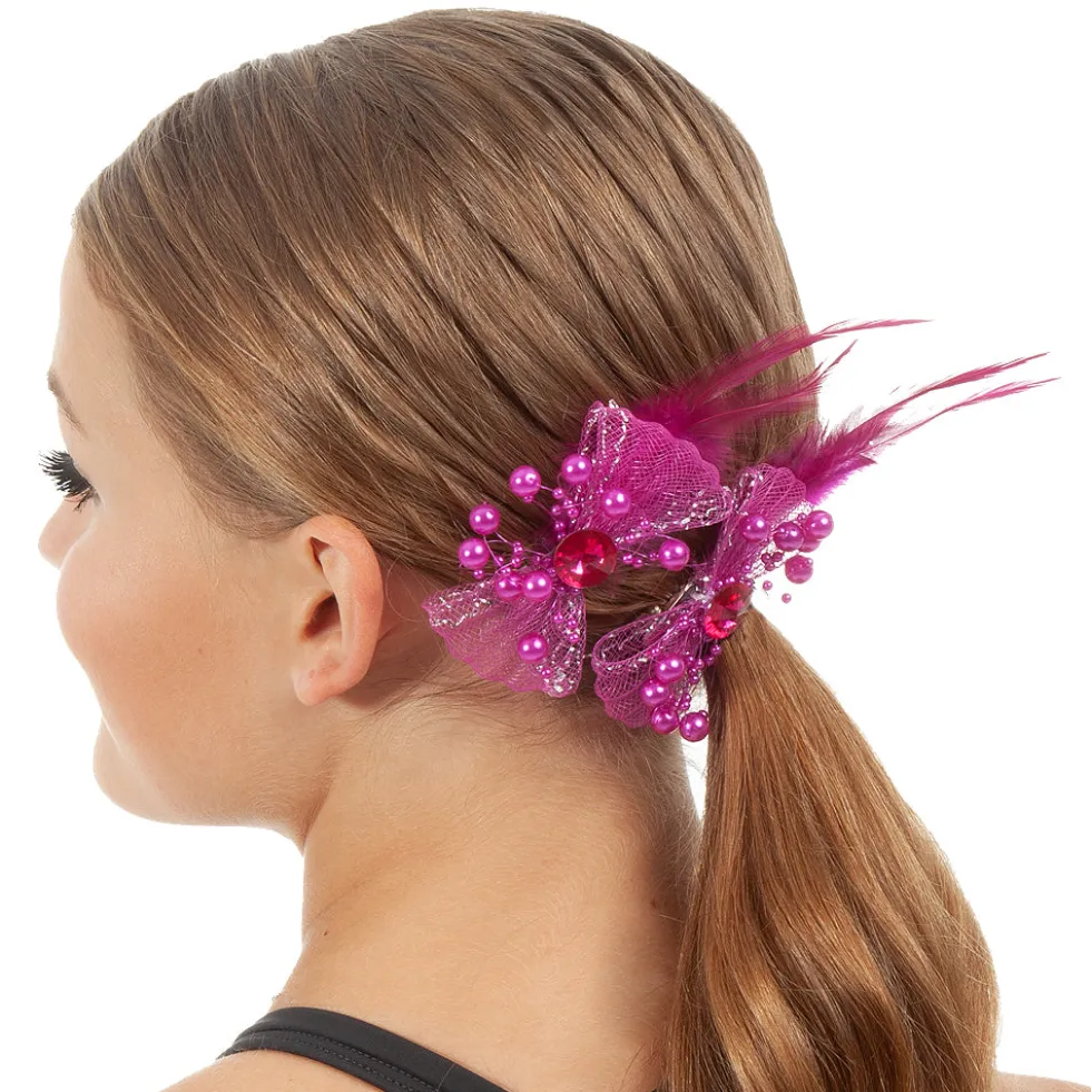 Flower Beaded Hair Pins- 2 Pack