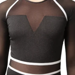 I Will Survive Colorblock Youth Mesh Long Sleeve Leotard