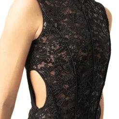 Lace Sequin Sleeveless Performance Leotard