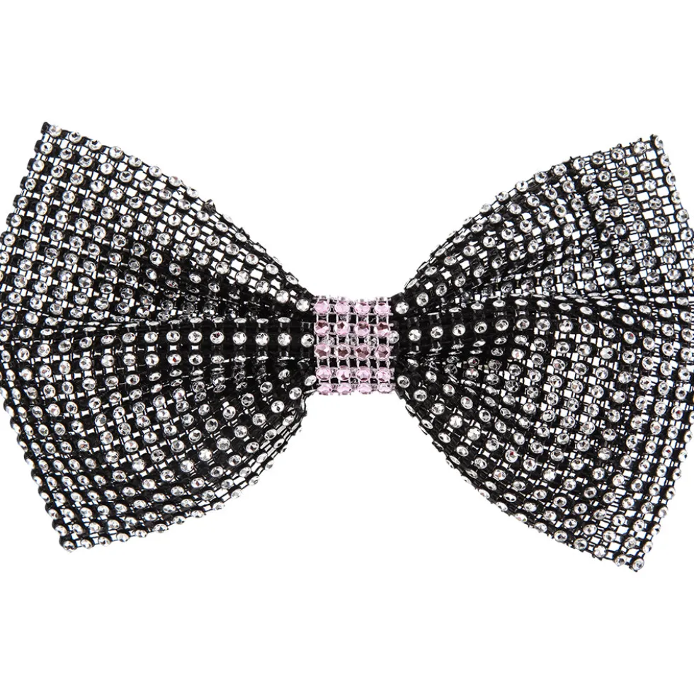 Large Rhinestone Bow with Contrast Trim