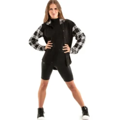 Long Sleeve Hooded Plaid Shirt