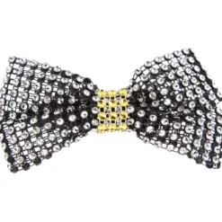 Rhinestone Bow with Contrast Trim