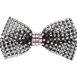 Rhinestone Bow with Contrast Trim