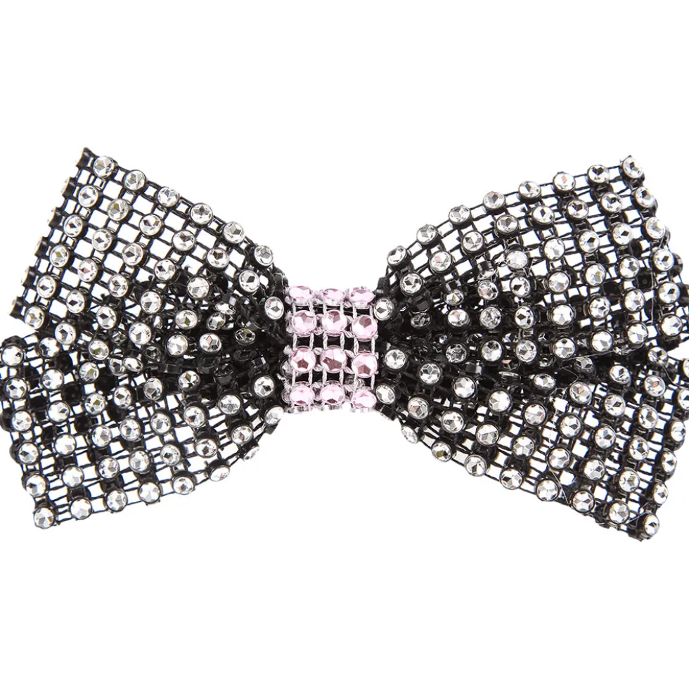 Rhinestone Bow with Contrast Trim