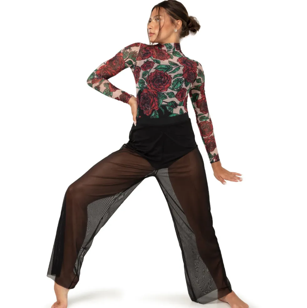 Rose Mesh Leotard