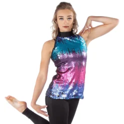 Sequin Mockneck Tunic Tank