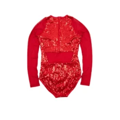 Sequin Raglan Mesh Sleeve Leotard