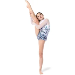 Watercolor Floral Mesh Leotard