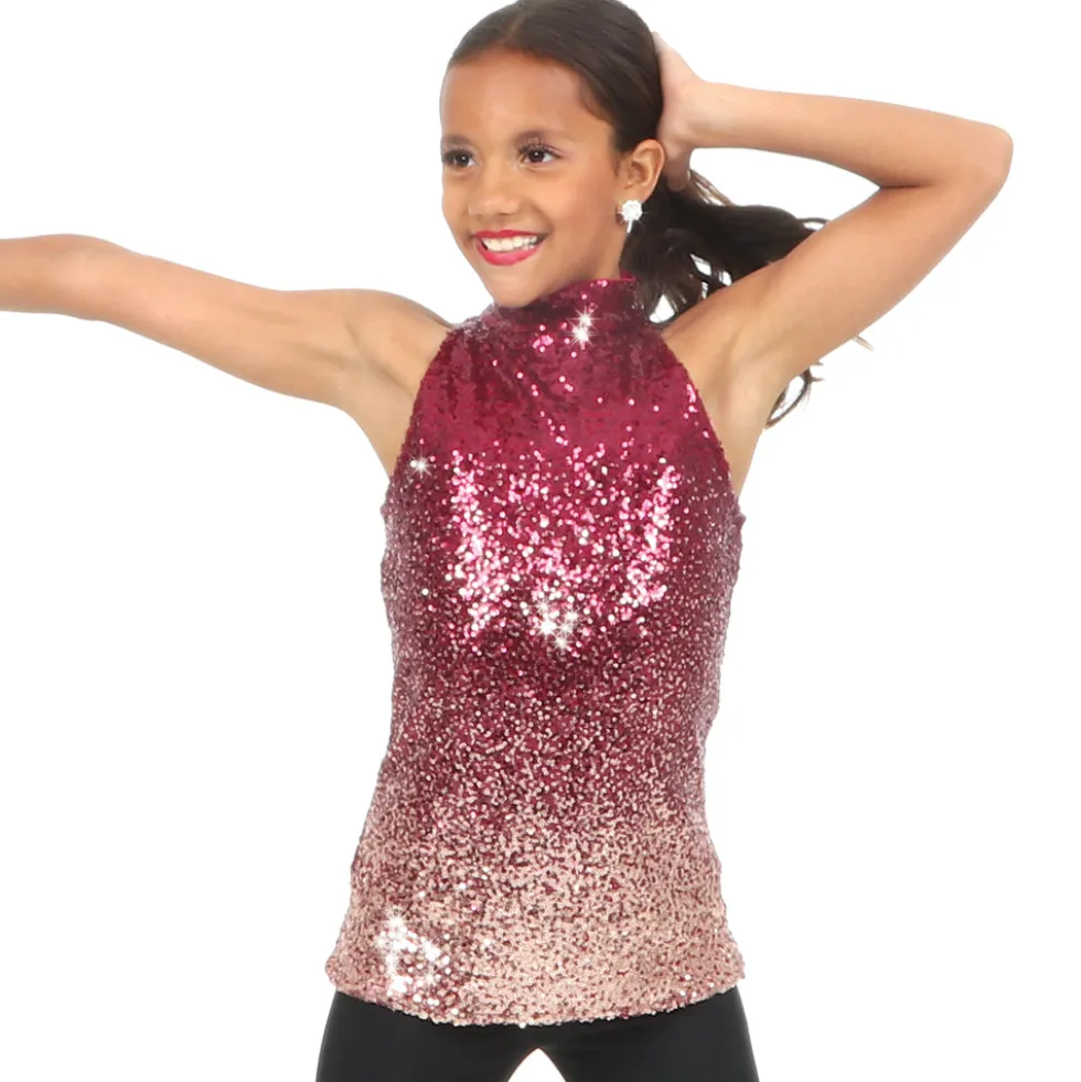 Youth Alexandra Ombre Mock Neck Tank