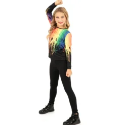 Youth Colorful Paint Drip Long Sleeve Tee