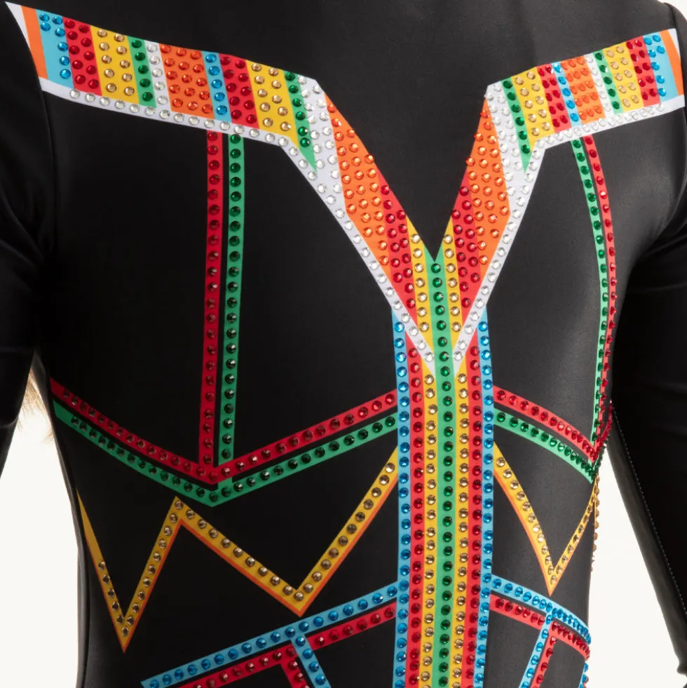 Youth Come Alive Long Sleeve Rhinestoned Leotard