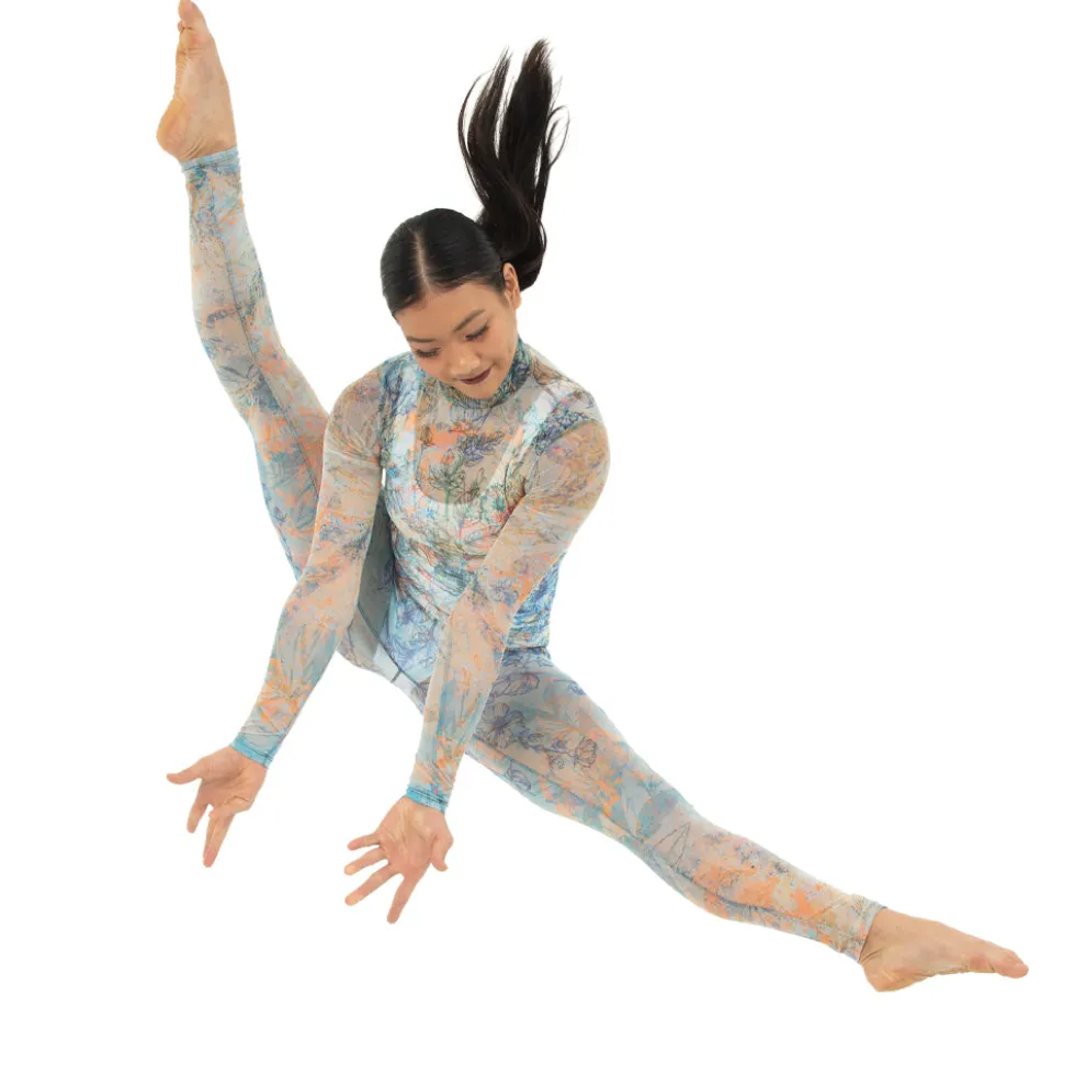 Youth Floral Mesh Unitard