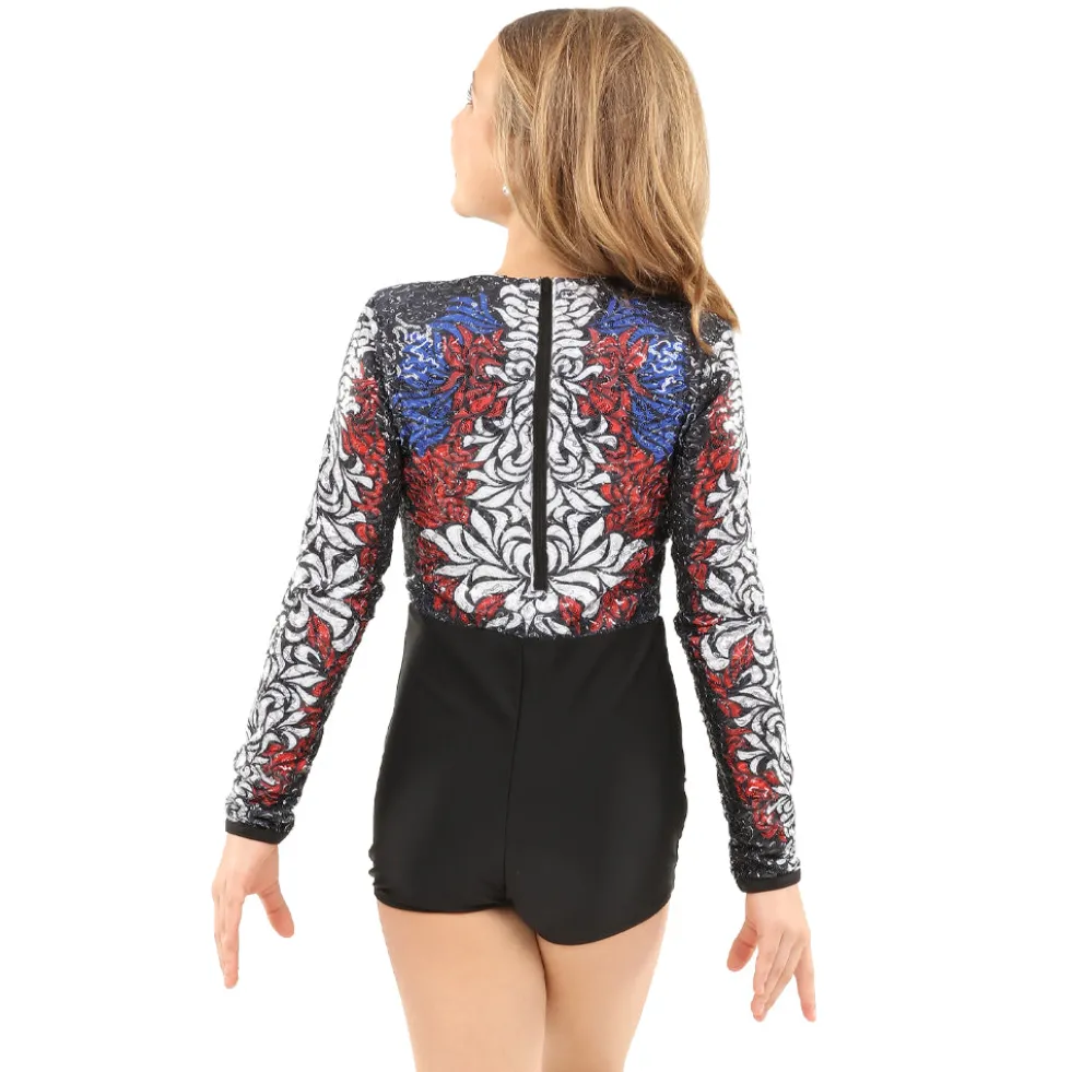 Youth Floral Sequin Biketard