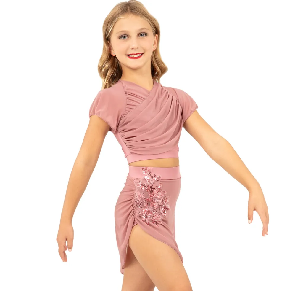 Youth Flutter Sleeve Performance Crop Top