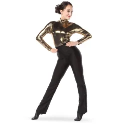 Youth Metallic Long Sleeve Leotard