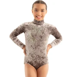 Youth Now I Know Velvet Rhinestone Leotard