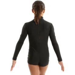 Youth Shine On Rhinestone Long Sleeve Biketard