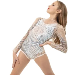 Youth Starburst Geometric Sequin Leotard